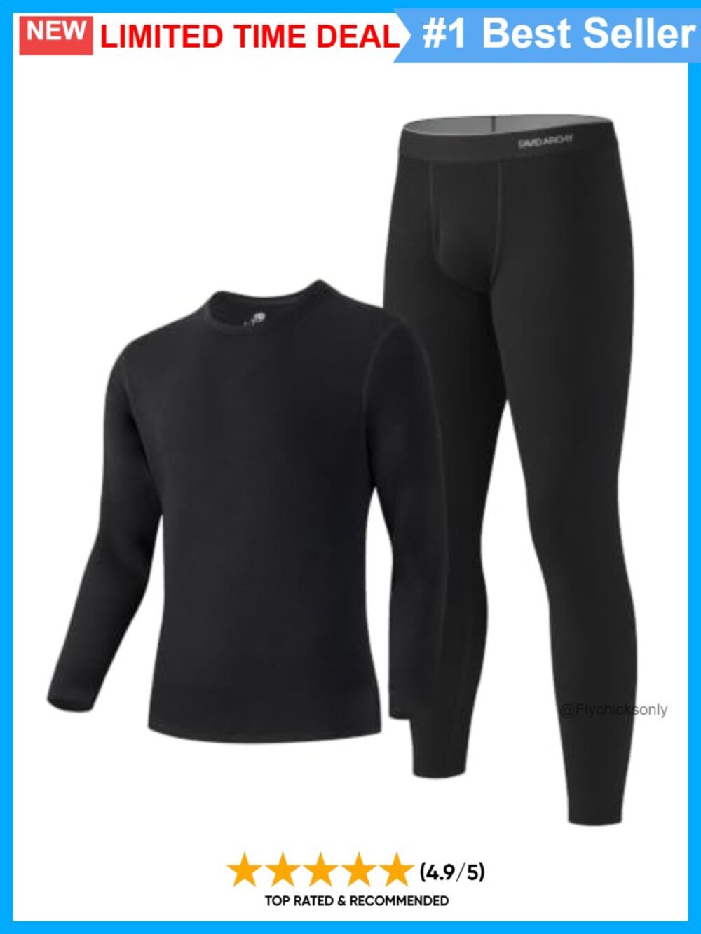 Men's 320 GSM Cashmere Blend Thermal Underwear Set Long Johns Base Layer